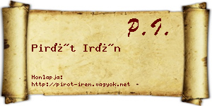 Pirót Irén névjegykártya
